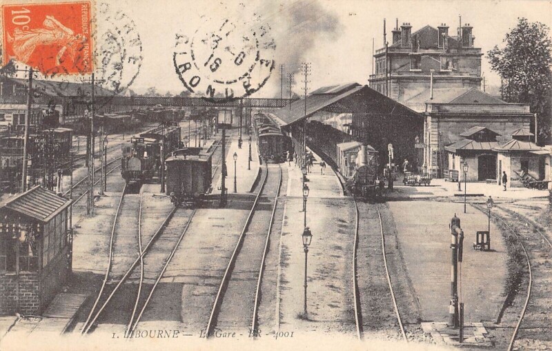 Carte postale ancienne Libourne / La Gare / Train à Libourne
