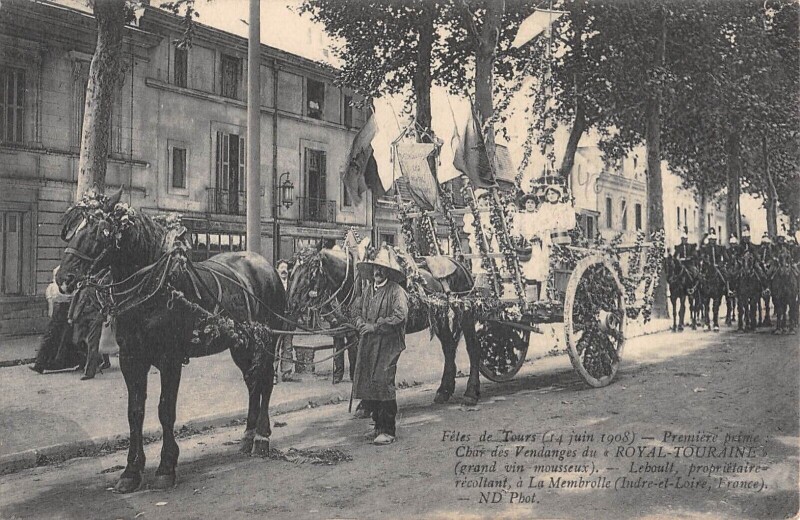 Carte postale ancienne Tours - Premiere Prime - Char Des Vendanges Du Royal Touraine Leboult Pro à Tours