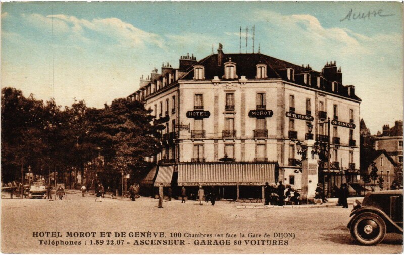 Carte postale ancienne Dijon Hotel Morot et de Geneve France à Dijon
