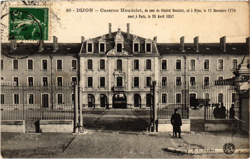 Carte postale ancienne Dijon Caserne Heudelet France à Dijon