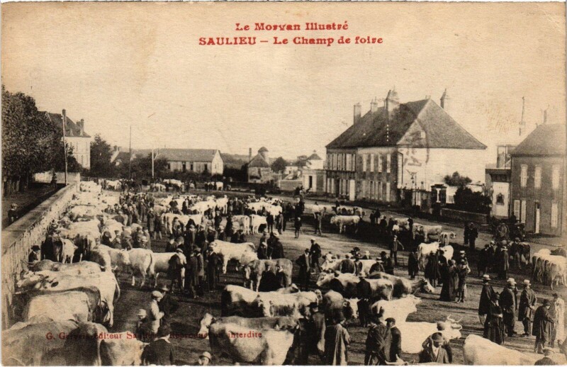 Carte postale ancienne Saulieu Le Champ de Foire France à Saulieu