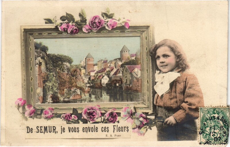 Carte postale ancienne Souvenir de Semur France