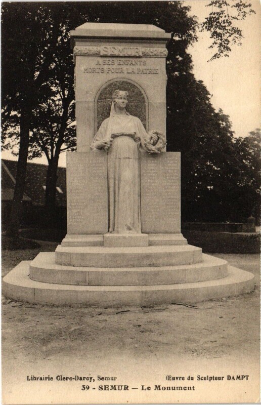 Carte postale ancienne Semur La Monument France