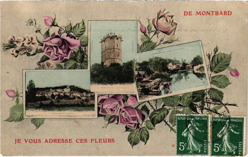Carte postale ancienne Souvenir de Montbard France à Montbard