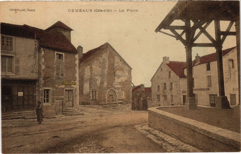 Carte postale ancienne Gemeaux La Place France à Gemeaux