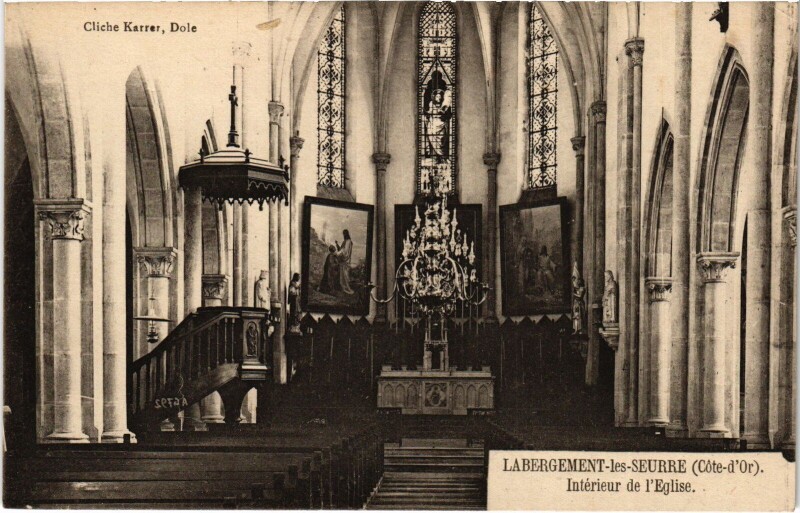 Carte postale ancienne Labergement-les-Seurre Interieur de l'Eglise France à Seurre