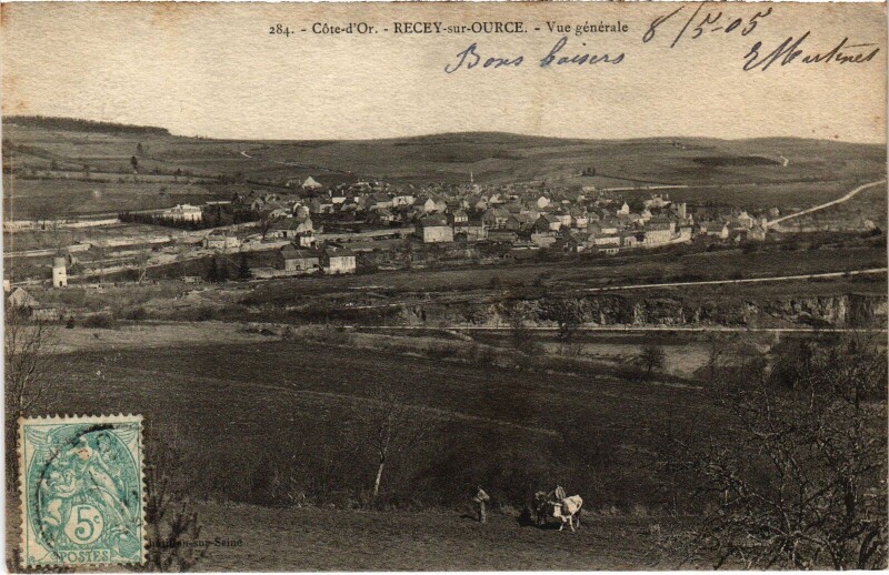 Carte postale ancienne Recey-s-Ource Vue Generale France