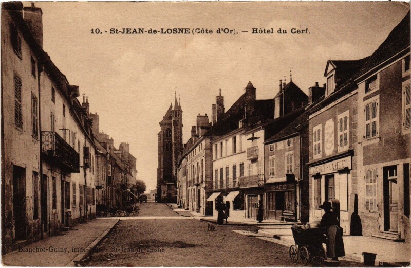 Carte postale ancienne Hôtel du Cerf à Saint-Jean-de-Losne