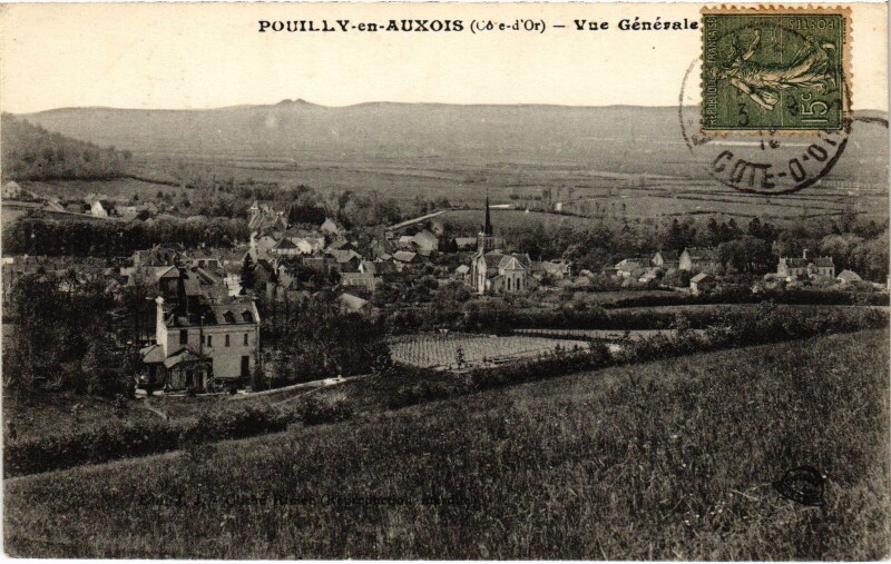 Carte postale ancienne Pouilly en Auxois Vue Generale France à Pouilly-en-Auxois