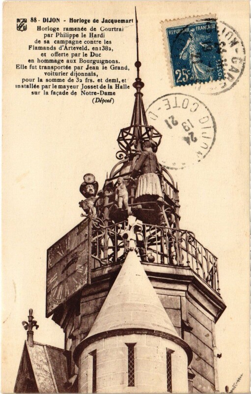 Carte postale ancienne Dijon Horloge de Jacquemart France à Dijon