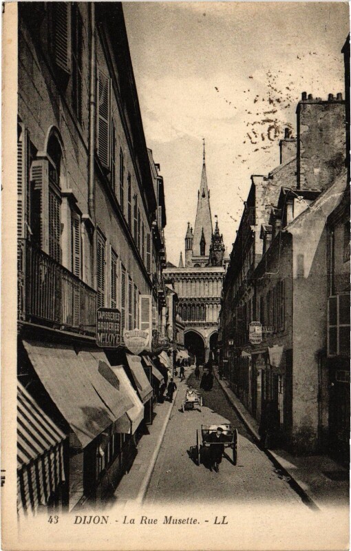Carte postale ancienne Dijon La Rue Musette France à Dijon