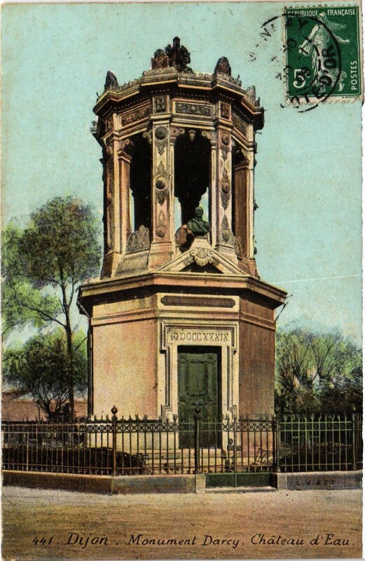 Carte postale ancienne Dijon Monument Darcy,Chateau d'Eau France à Dijon