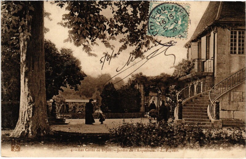 Carte postale ancienne Dijon L'Ouche,derriere l'Hopital France à Dijon