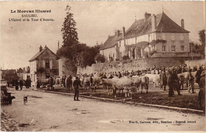 Carte postale ancienne Saulieu L'Octroi et la Tour d'Auxois France à Saulieu