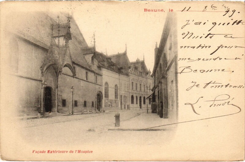 Carte postale ancienne Beaune Facade Exterieure de l'Hospice France à Beaune