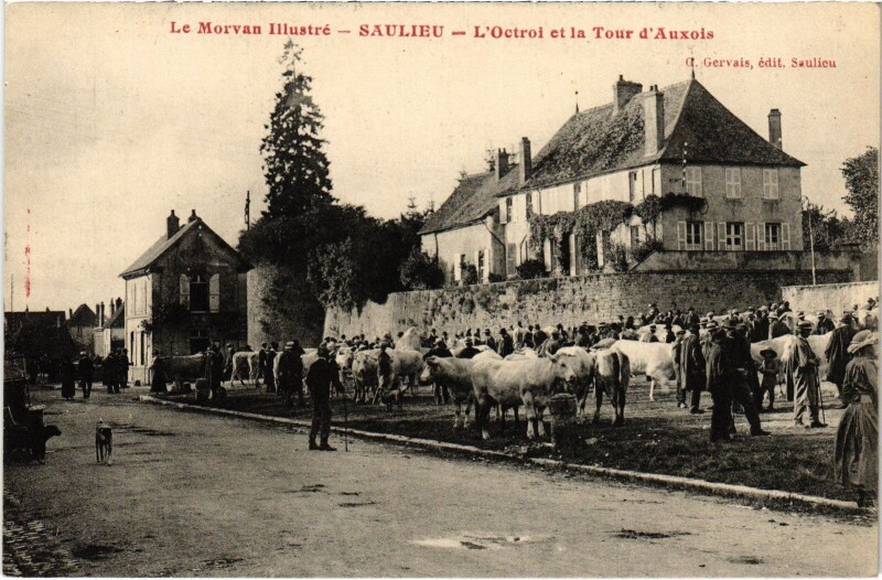 Carte postale ancienne Saulieu L'Octroi et la Tour d'Auxois France à Saulieu