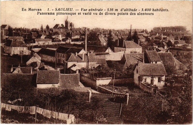 Carte postale ancienne Saulieu Panorama pittoresque et varie vu de divers France à Saulieu