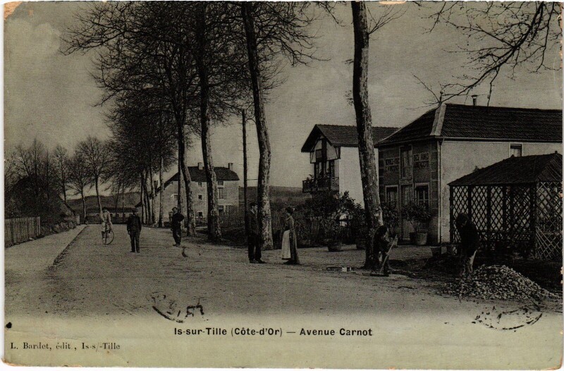 Carte postale ancienne Is-Sur-Tille Avenue Carnot France à Is-sur-Tille