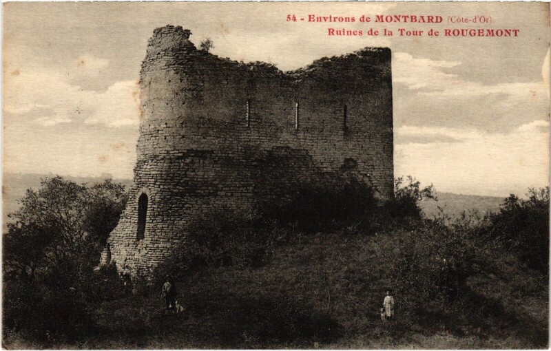 Carte postale ancienne Environs de Montbard Ruines de la Tour de Rougemont France à Montbard