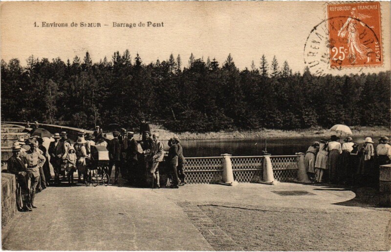 Carte postale ancienne Semur Barrage de Pont France