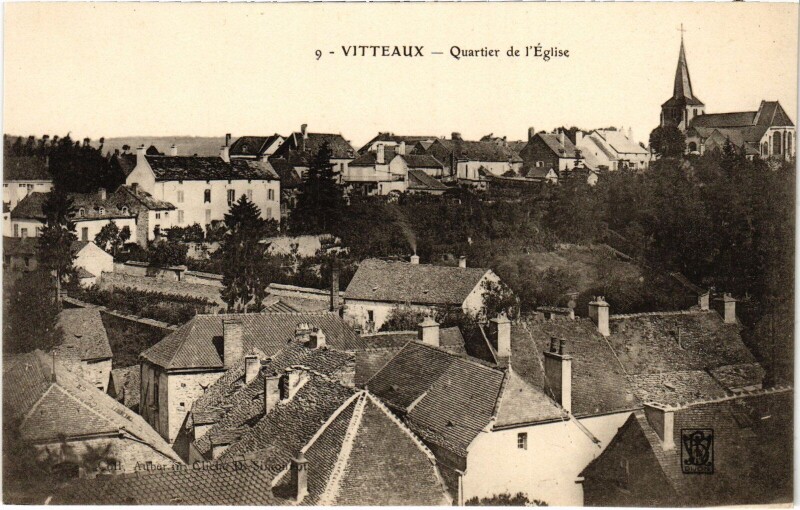 Carte postale ancienne Vitteaux Quartier de l'Eglise France à Vitteaux