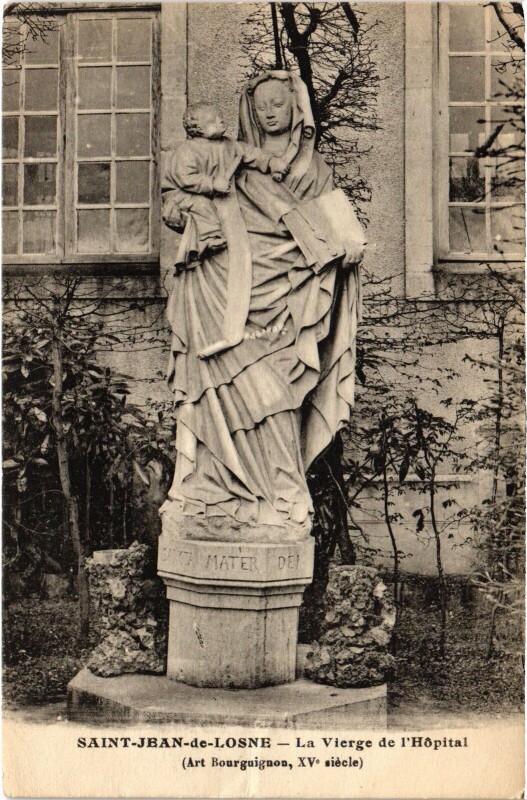 Carte postale ancienne Saint-Jean-de-Losne La Vierge de l'Hopital France à Losne