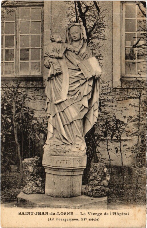 Carte postale ancienne Saint-Jean-de-Losne La Vierge de l'Hopital France à Losne