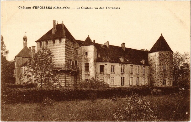 Carte postale ancienne Epoisses Le Chateau vu des Terrasses France