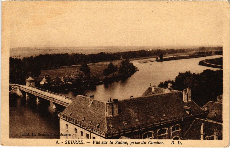Carte postale ancienne Seurre Vue sur la Saone France à Seurre