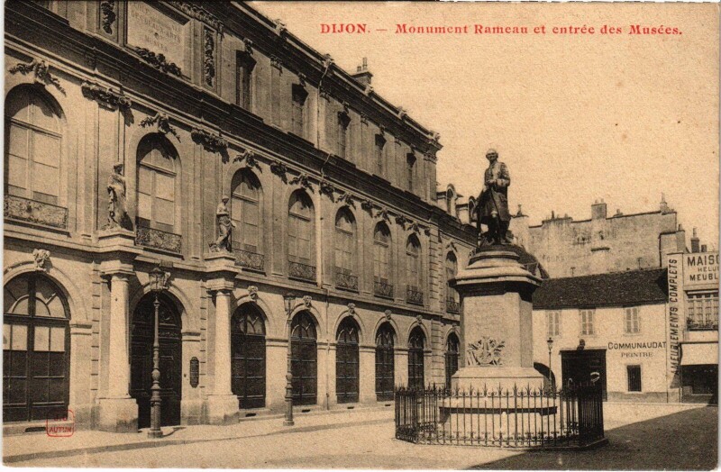 Carte postale ancienne Dijon Monument Rameau et entree des Musee France à Dijon