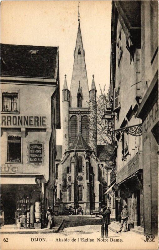 Carte postale ancienne Abside de l'Eglise Notre Dame à Dijon