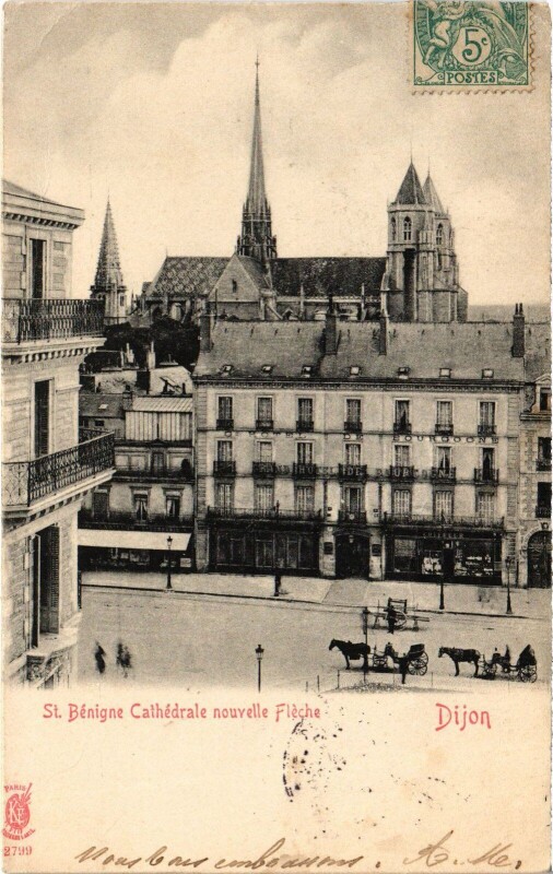 Carte postale ancienne Dijon Saint-Benigne Cathedrale nouvelle Fleche France à Dijon