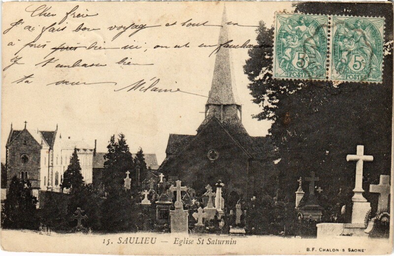 Carte postale ancienne Saulieu Eglise Saint-Saturnin France à Saulieu