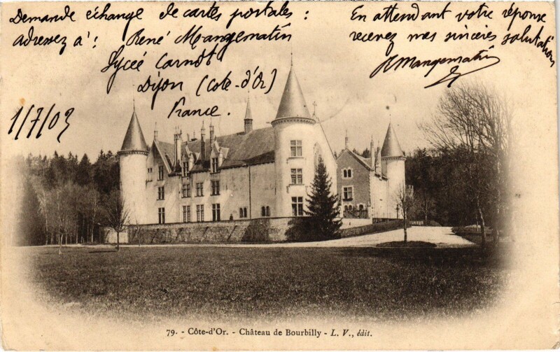 Carte postale ancienne Chateau de Bourbilly France