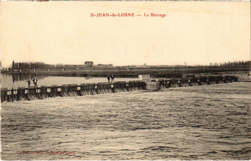 Carte postale ancienne Saint-Jean de Losne Le Barrage France à Losne