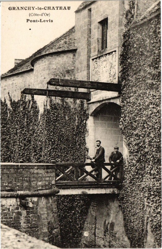 Carte postale ancienne Grancey le Chateau Pont Levis France à Ancey