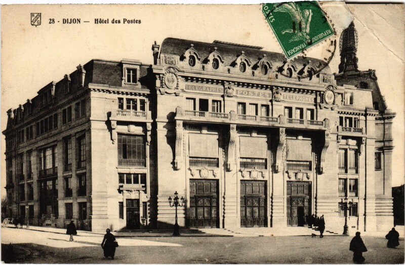 Carte postale ancienne Dijon Hotel des Postes France à Dijon