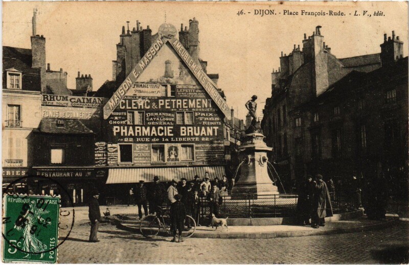 Carte postale ancienne Dijon Place Francois-Rude France à Dijon