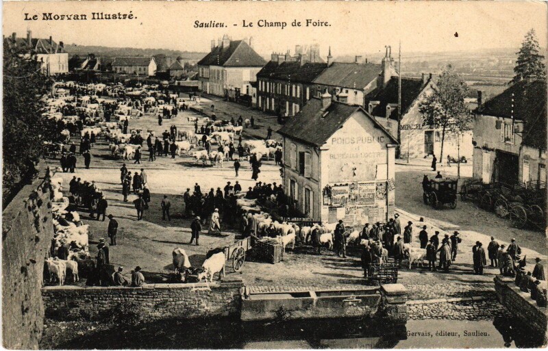 Carte postale ancienne Saulieu Le Champ de Foire France à Saulieu