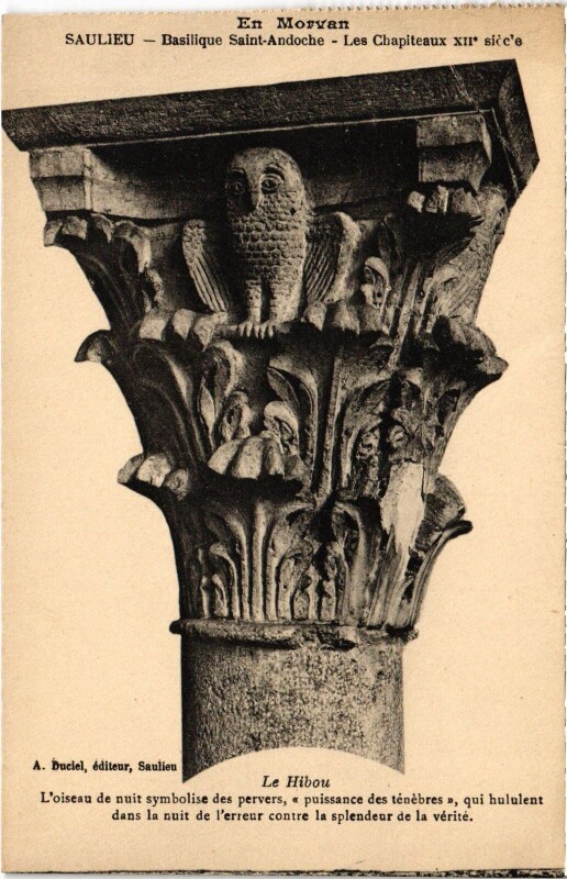 Carte postale ancienne Saulieu Basilique Saint-Andoche France à Saulieu