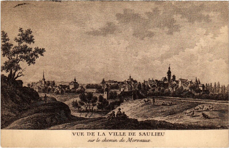 Carte postale ancienne Saulieu Vue de la Ville de Saulieu France à Saulieu