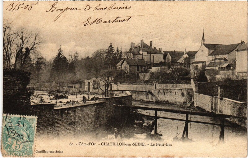 Carte postale ancienne Chatillon-sur-Seine Le Petit-Bas France