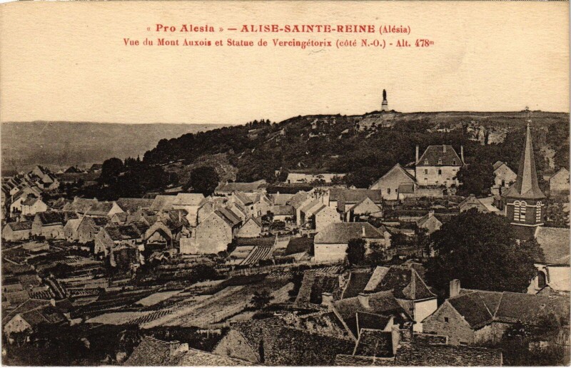 Carte postale ancienne Alise-Sainte-Reine Vue du Mont Auxois France à Alise-Sainte-Reine