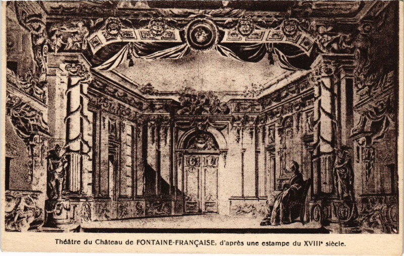 Carte postale ancienne Fontaine Francaise Theatre du Chateau France