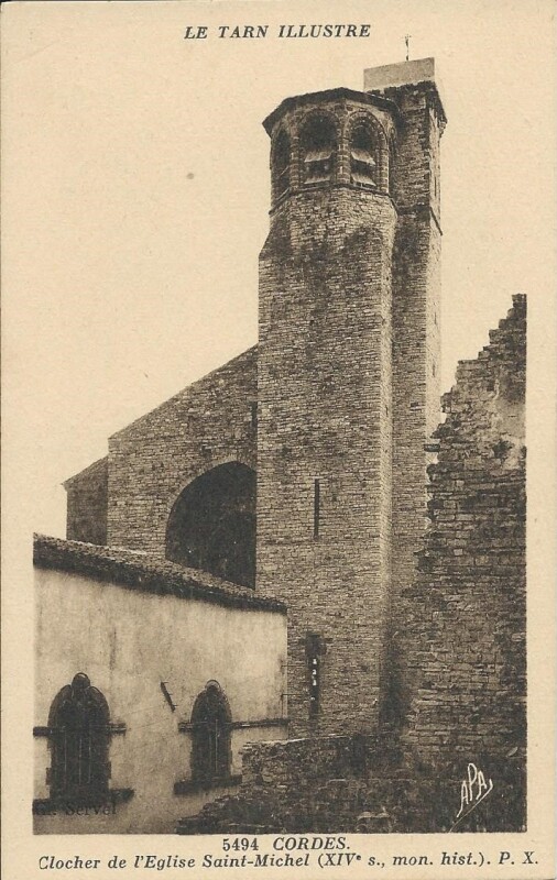 Carte postale ancienne Clocher de l'Eglise Saint-Michel à Cordes-sur-Ciel