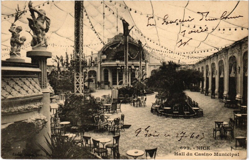 Carte postale ancienne Nice Hall du Casino Municipal