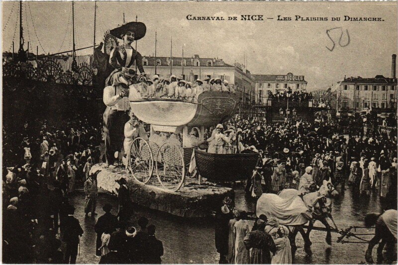 Carte postale ancienne Carnaval de Nice Plaisirs du dimanche