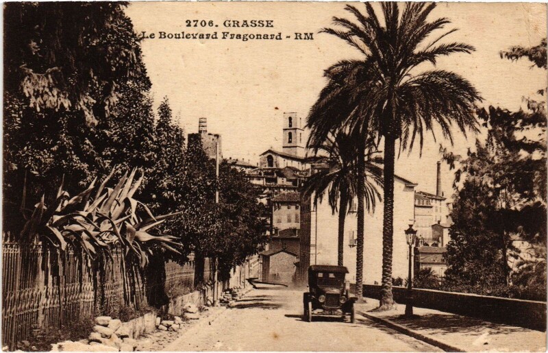 Carte postale ancienne Grasse Boulevard Fragonard à Grasse