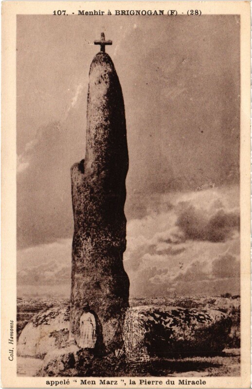 Carte postale ancienne Brignogan Menhir