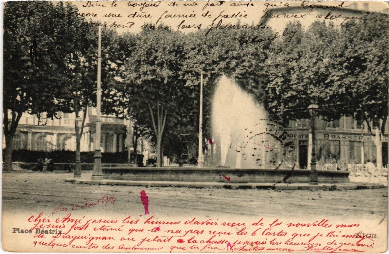 Carte postale ancienne Nice Place Béatrix